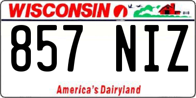 WI license plate 857NIZ