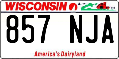 WI license plate 857NJA
