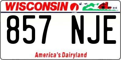 WI license plate 857NJE