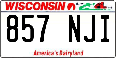WI license plate 857NJI