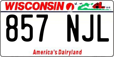 WI license plate 857NJL
