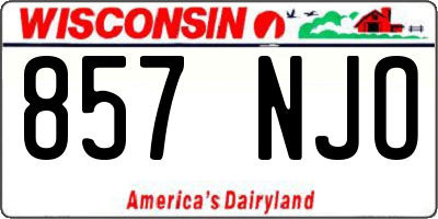 WI license plate 857NJO