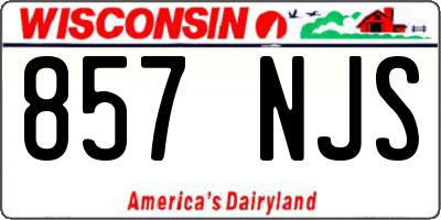 WI license plate 857NJS