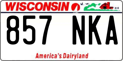 WI license plate 857NKA