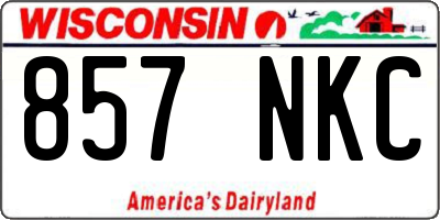 WI license plate 857NKC