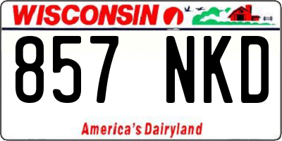 WI license plate 857NKD
