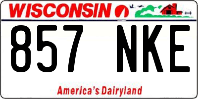 WI license plate 857NKE