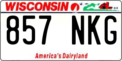 WI license plate 857NKG