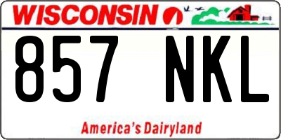 WI license plate 857NKL