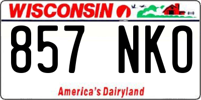 WI license plate 857NKO