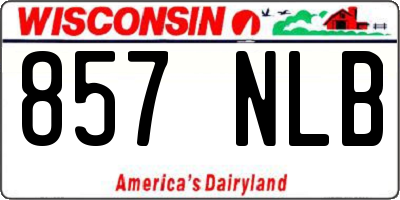WI license plate 857NLB