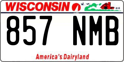WI license plate 857NMB