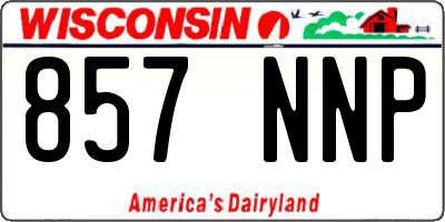 WI license plate 857NNP