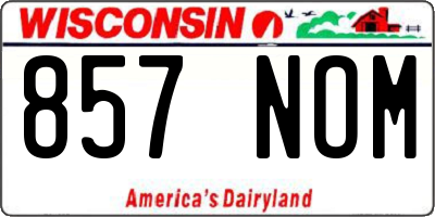 WI license plate 857NOM