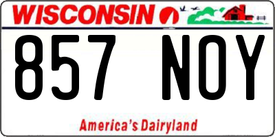 WI license plate 857NOY