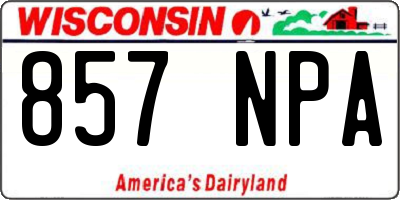 WI license plate 857NPA