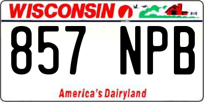 WI license plate 857NPB