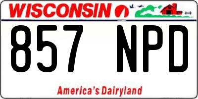 WI license plate 857NPD