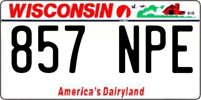 WI license plate 857NPE