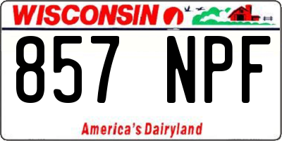 WI license plate 857NPF