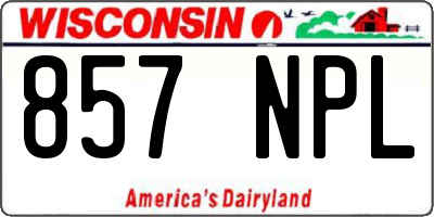 WI license plate 857NPL