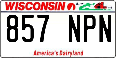 WI license plate 857NPN