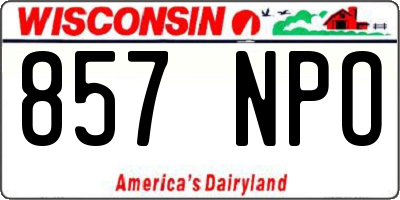 WI license plate 857NPO