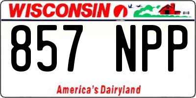WI license plate 857NPP