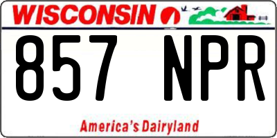 WI license plate 857NPR
