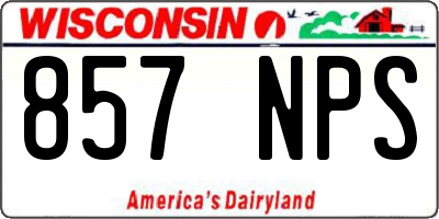 WI license plate 857NPS