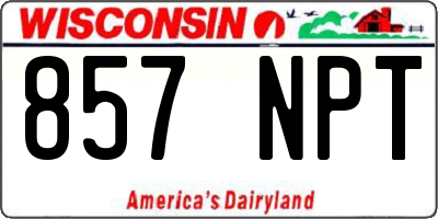 WI license plate 857NPT