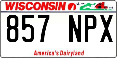 WI license plate 857NPX