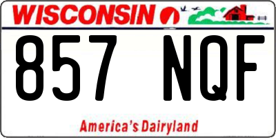 WI license plate 857NQF