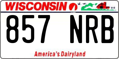 WI license plate 857NRB