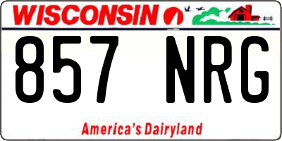 WI license plate 857NRG