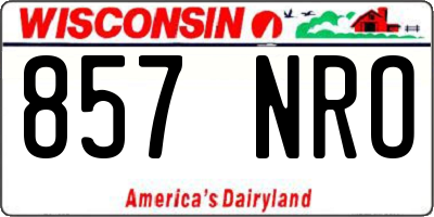 WI license plate 857NRO