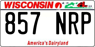 WI license plate 857NRP