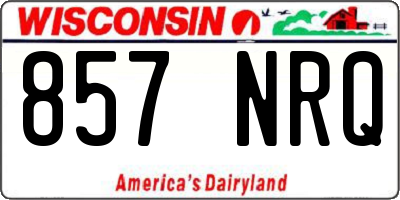 WI license plate 857NRQ