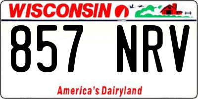 WI license plate 857NRV