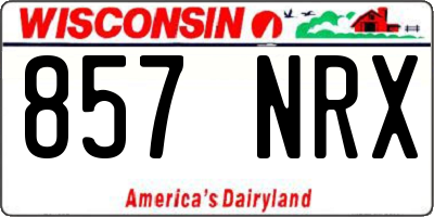 WI license plate 857NRX
