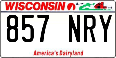 WI license plate 857NRY