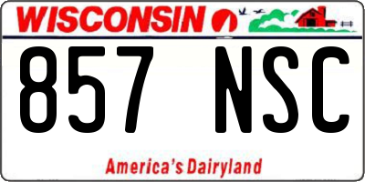 WI license plate 857NSC