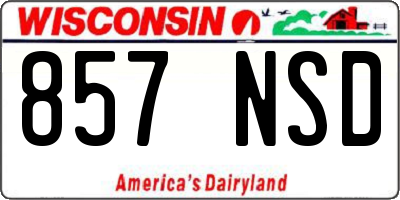 WI license plate 857NSD
