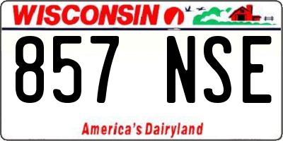 WI license plate 857NSE