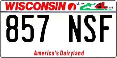 WI license plate 857NSF
