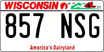 WI license plate 857NSG
