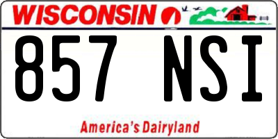WI license plate 857NSI