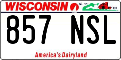 WI license plate 857NSL
