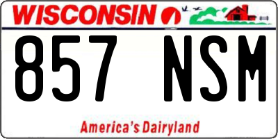 WI license plate 857NSM