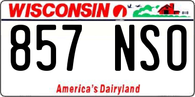 WI license plate 857NSO
